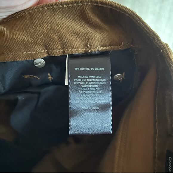 Kut from the Kloth Diana Stretch Skinny Corduroy Pants Brown NEW Size 0 - Picture 7 of 8